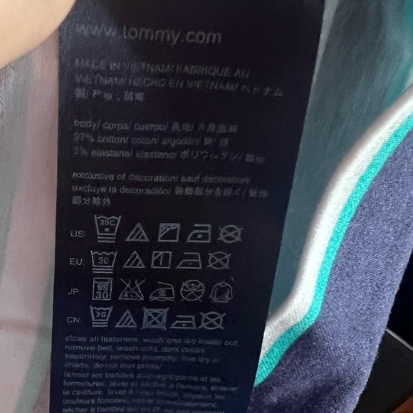 Tommy Hilfiger Blue & White Striped Sleeveless Sheath Dress - Size 2, Midi - Picture 7 of 7